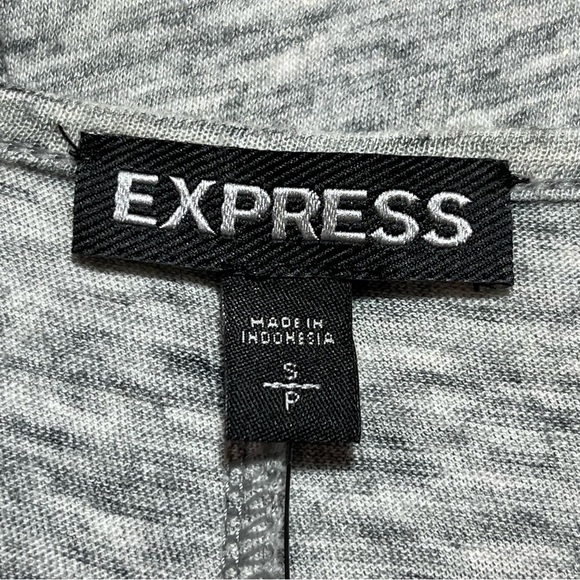 New Express Open Shoulder Top Blouse Shirt Women’s Size Small Gray Long Sleeve - Picture 3 of 8